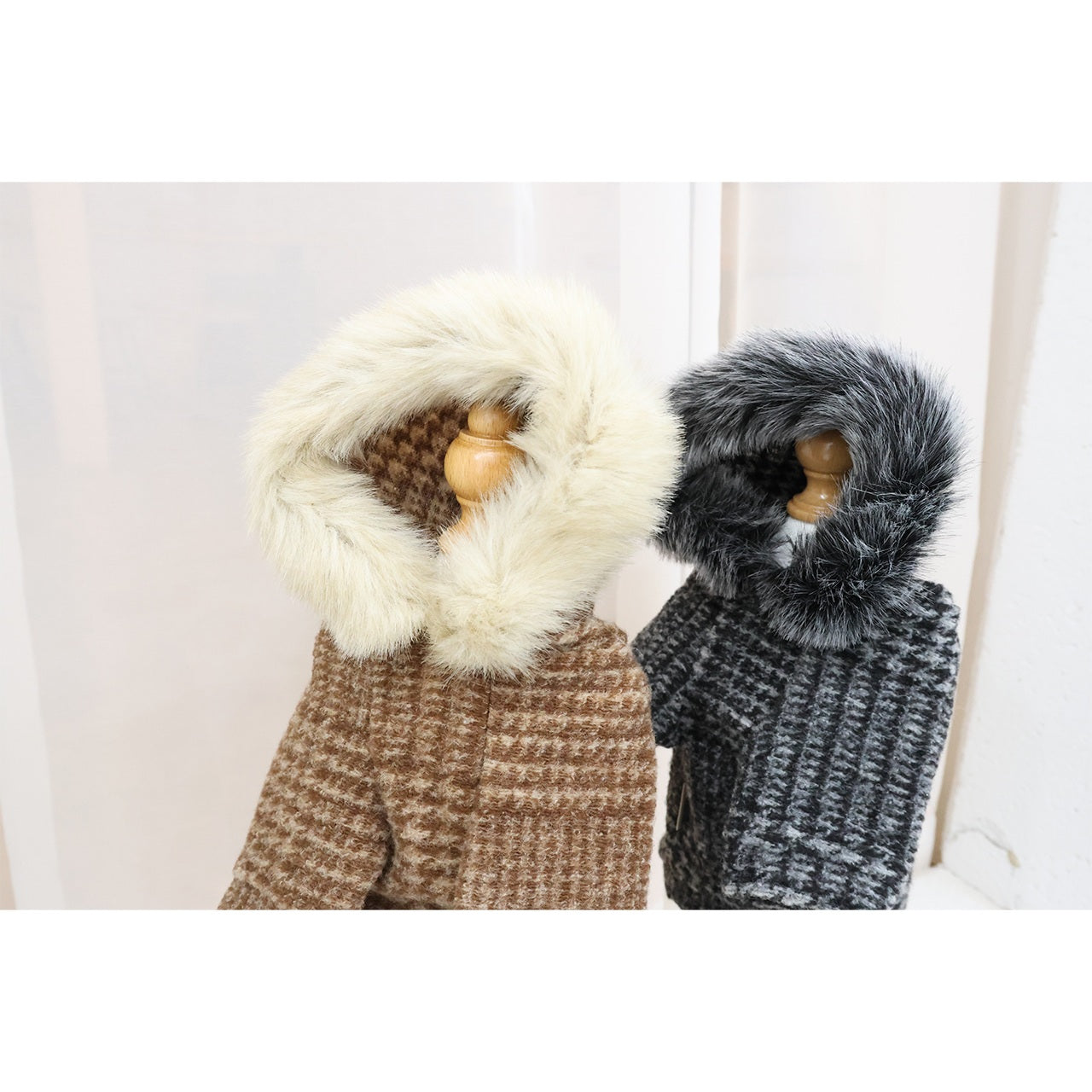 ミムット mimtto Plaid Fur Lined Hoodie ☆予約品☆【小型犬 犬服 トップス フーディ パーカー セレブ】