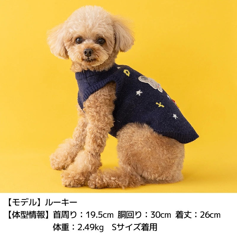 ディーズチャット D's CHAT 宇宙モチーフニット ☆9月下旬順次発送☆【犬服 ドッグウェア トップス ニット セーター セレブ】