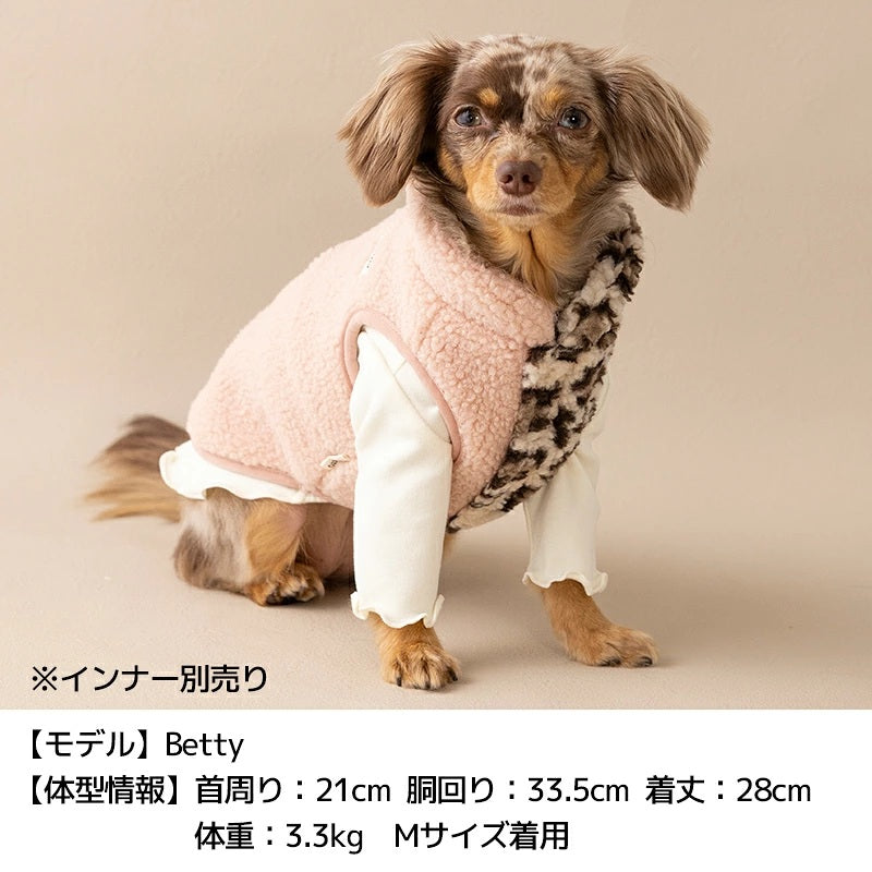 ティノティート TINOTITO 切り替えヒョウ柄ベスト ☆9月下旬順次発送☆【小型犬 犬服 ドッグウェア アウター ベスト トップス】