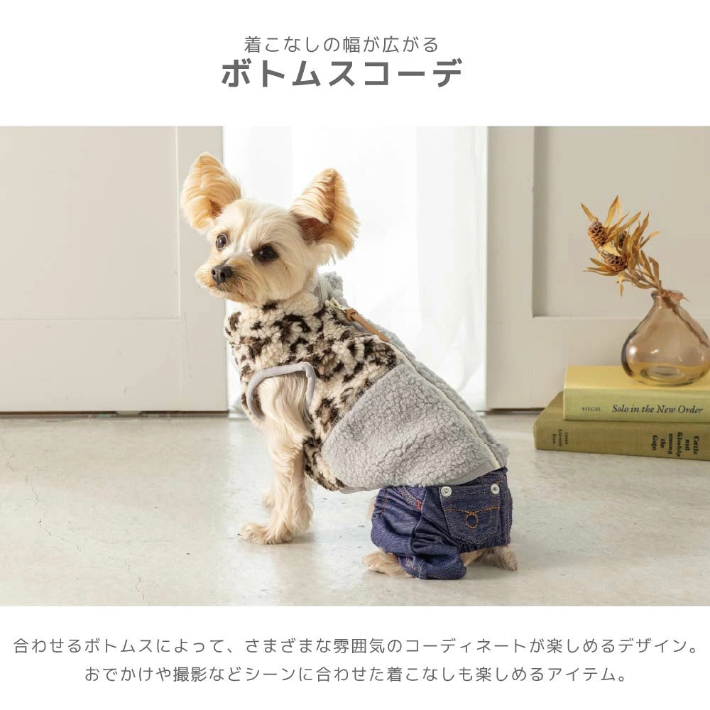 ティノティート TINOTITO 切り替えヒョウ柄ベスト ☆9月下旬順次発送☆【小型犬 犬服 ドッグウェア アウター ベスト トップス】