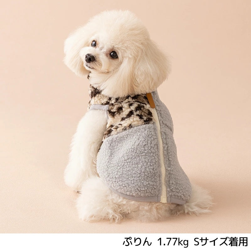 ティノティート TINOTITO 切り替えヒョウ柄ベスト ☆9月下旬順次発送☆【小型犬 犬服 ドッグウェア アウター ベスト トップス】