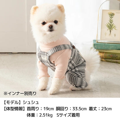ティノティート TINOTITO チェック柄ポケット付ロンパース ☆9月下旬順次発送☆【小型犬 犬服 ドッグウェア ロンパース つなぎ ズボン】