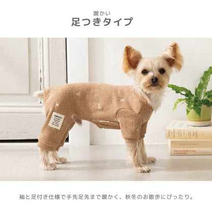 ティノティート TINOTITO リボン刺しゅうロンパース ☆9月下旬順次発送☆【小型犬 犬服 ドッグウェア ロンパース つなぎ ズボン】