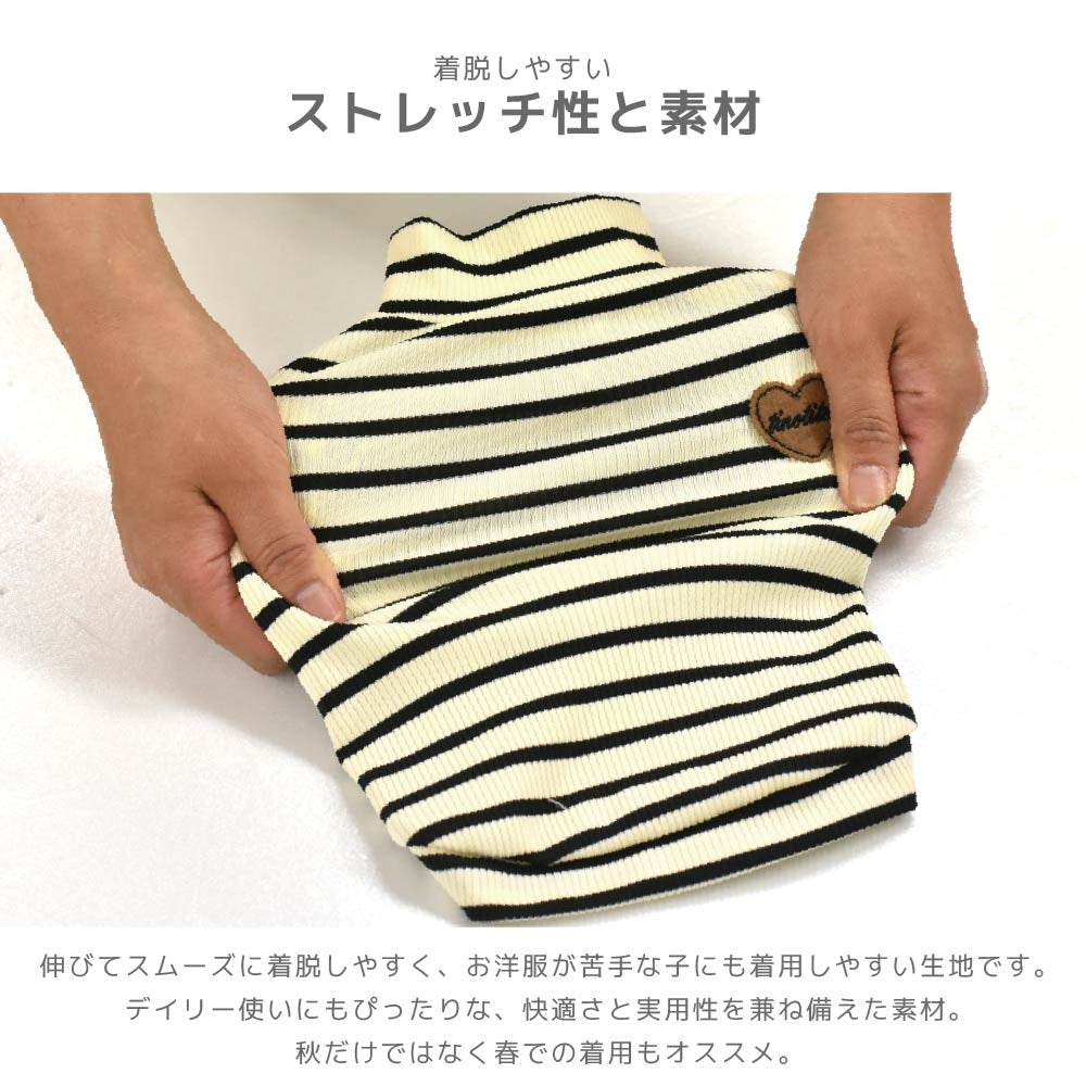 ティノティート TINOTITO ボーダーワッペンＴシャツ ☆9月下旬順次発送☆【小型犬 犬服 ドッグウェア トップス 長袖 Tシャツ カットソー】