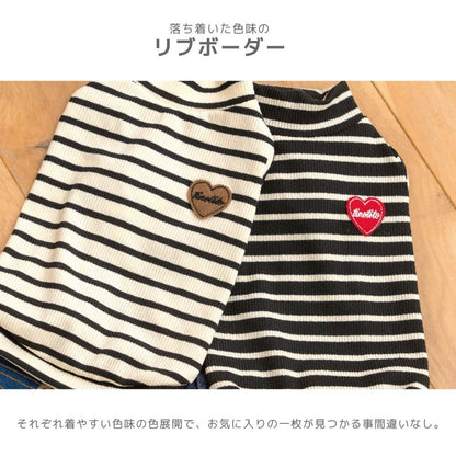 ティノティート TINOTITO ボーダーワッペンＴシャツ ☆9月下旬順次発送☆【小型犬 犬服 ドッグウェア トップス 長袖 Tシャツ カットソー】