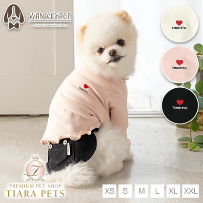 ティノティート TINOTITO ワンポイントメローTシャツ ☆9月下旬順次発送☆【小型犬 犬服 ドッグウェア トップス 長袖 Tシャツ カットソー】