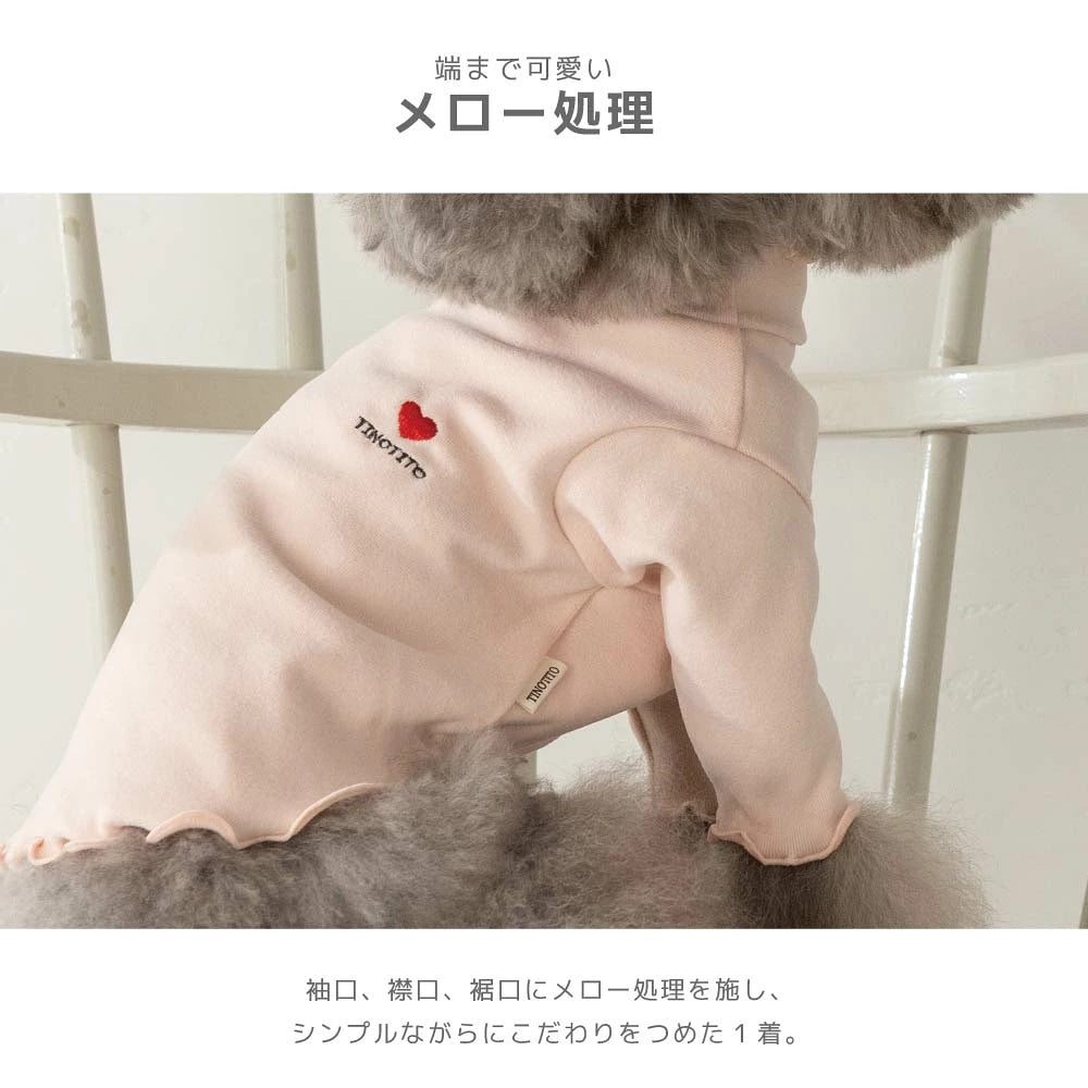 ティノティート TINOTITO ワンポイントメローTシャツ ☆9月下旬順次発送☆【小型犬 犬服 ドッグウェア トップス 長袖 Tシャツ カットソー】