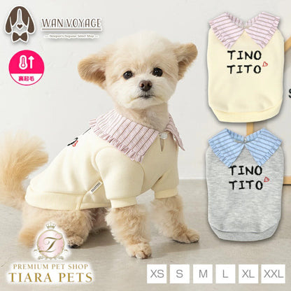 ティノティート TINOTITO ビッグカラートレーナー ☆9月下旬順次発送☆【小型犬 犬服 ドッグウェア トップス トレーナー スウェット】