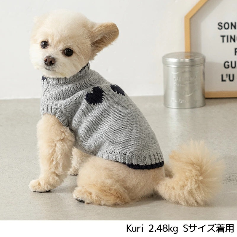 ティノティート TINOTITO ハートモチーフニット ☆9月下旬順次発送☆【小型犬 犬服 ドッグウェア トップス トレーナー スウェット】