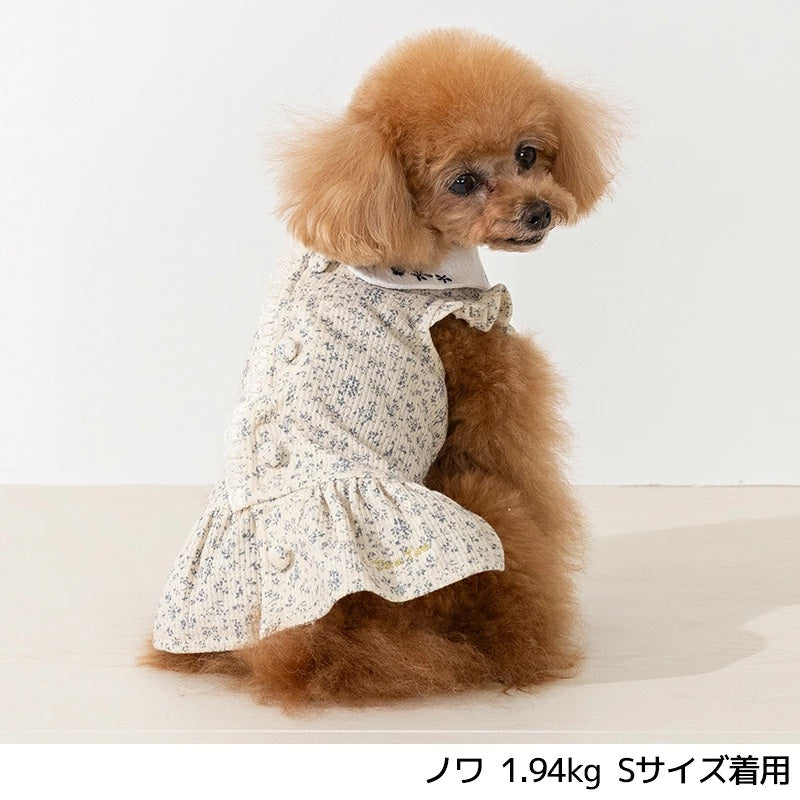 【最大3,000円OFFクーポン＋ポイント2倍】アントゥトゥ Un TouTou 小花柄刺しゅう襟ワンピ ☆9月下旬順次発送☆【小型犬 犬用 ドッグウエア ワンピース スカート ドレス セレブ】