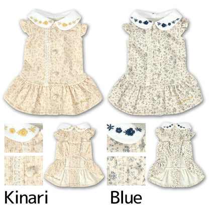 【最大3,000円OFFクーポン＋ポイント2倍】アントゥトゥ Un TouTou 小花柄刺しゅう襟ワンピ ☆9月下旬順次発送☆【小型犬 犬用 ドッグウエア ワンピース スカート ドレス セレブ】