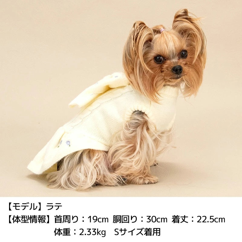 【最大3,000円OFFクーポン＋ポイント2倍】アントゥトゥ Un TouTou 花柄刺しゅうリボンワンピ ☆10月下旬順次発送☆【小型犬 犬用 ドッグウエア ワンピース スカート ドレス セレブ】