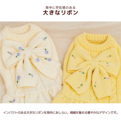 【最大3,000円OFFクーポン＋ポイント2倍】アントゥトゥ Un TouTou 花柄刺しゅうリボンワンピ ☆10月下旬順次発送☆【小型犬 犬用 ドッグウエア ワンピース スカート ドレス セレブ】