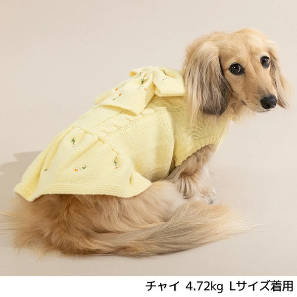 【最大3,000円OFFクーポン＋ポイント2倍】アントゥトゥ Un TouTou 花柄刺しゅうリボンワンピ ☆10月下旬順次発送☆【小型犬 犬用 ドッグウエア ワンピース スカート ドレス セレブ】