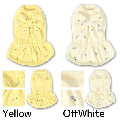 【最大3,000円OFFクーポン＋ポイント2倍】アントゥトゥ Un TouTou 花柄刺しゅうリボンワンピ ☆10月下旬順次発送☆【小型犬 犬用 ドッグウエア ワンピース スカート ドレス セレブ】