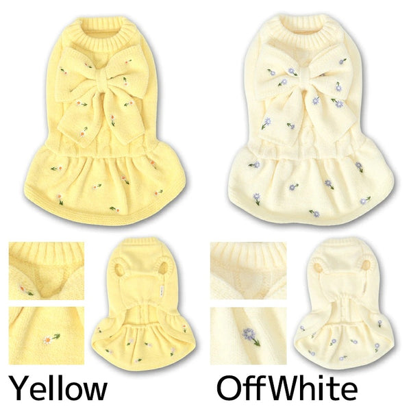 【最大3,000円OFFクーポン＋ポイント2倍】アントゥトゥ Un TouTou 花柄刺しゅうリボンワンピ ☆10月下旬順次発送☆【小型犬 犬用 ドッグウエア ワンピース スカート ドレス セレブ】