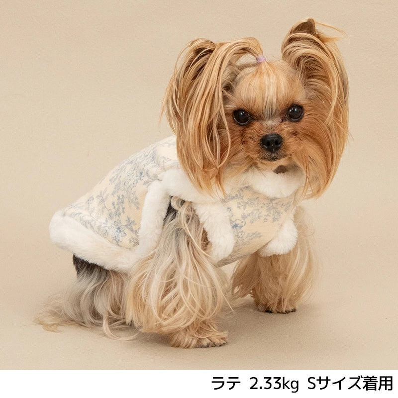 【最大3,000円OFFクーポン＋ポイント2倍】アントゥトゥ Un TouTou 花柄ファーアウター ☆10月下旬順次発送☆【小型犬 犬用 ドッグウエア アウター コート セレブ】