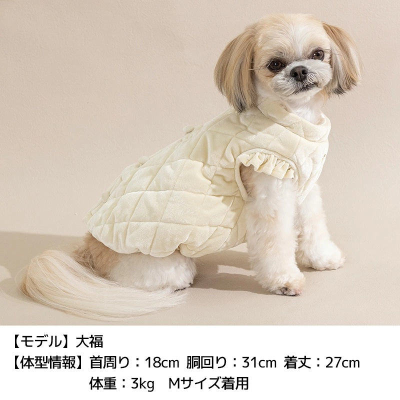 アントゥトゥ Un TouTou ベロアキルティングアウター ☆10月下旬順次発送☆【小型犬 犬用 ドッグウエア アウター コート セレブ】