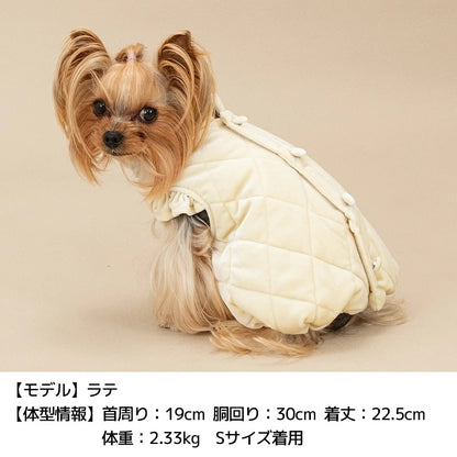 アントゥトゥ Un TouTou ベロアキルティングアウター ☆10月下旬順次発送☆【小型犬 犬用 ドッグウエア アウター コート セレブ】