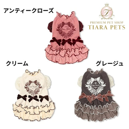 きゃんナナ CanNana ☆予約品☆ ローズストロベリー起毛ワンピース 1195【小型犬 犬服 ドッグウエア ワンピース ドレス スカート】