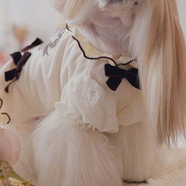 きゃんナナ CanNana ☆予約品☆ ローズストロベリー起毛ワンピース 1195【小型犬 犬服 ドッグウエア ワンピース ドレス スカート】