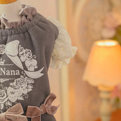 きゃんナナ CanNana ☆予約品☆ ローズストロベリー起毛ワンピース 1195【小型犬 犬服 ドッグウエア ワンピース ドレス スカート】