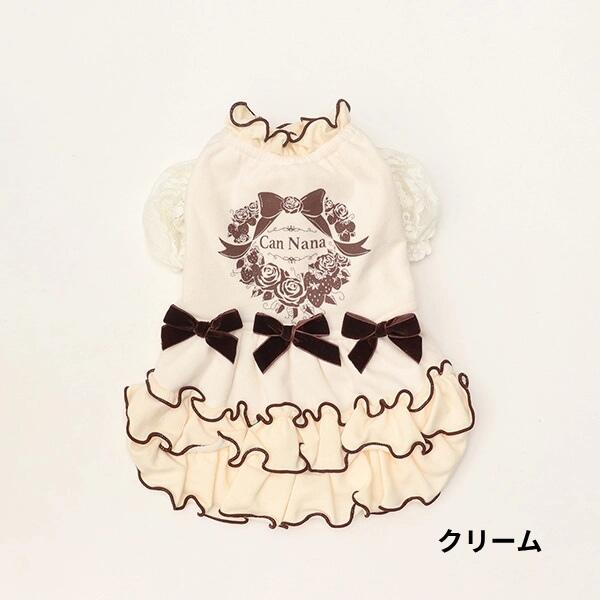 きゃんナナ CanNana ☆予約品☆ ローズストロベリー起毛ワンピース 1195【小型犬 犬服 ドッグウエア ワンピース ドレス スカート】