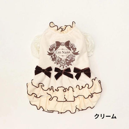 きゃんナナ CanNana ☆予約品☆ ローズストロベリー起毛ワンピース 1195【小型犬 犬服 ドッグウエア ワンピース ドレス スカート】