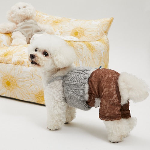 ルイスドッグ louisdog Loulou Lace Pants【小型犬 犬服 ドッグウエア ロンパース オーバーオール つなぎ パンツ セレブ】