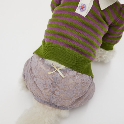ルイスドッグ louisdog Loulou Lace Pants【小型犬 犬服 ドッグウエア ロンパース オーバーオール つなぎ パンツ セレブ】