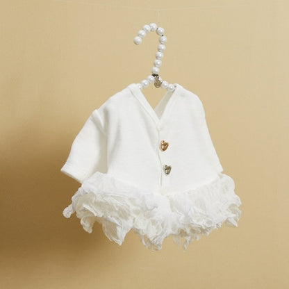 ルイスドッグ louisdog Pearl TUTU/White【小型犬 犬服 ドッグウエア トップス ニット カーディガン セレブ】
