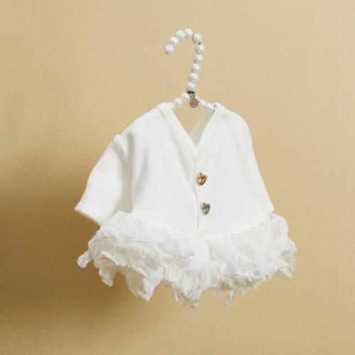 ルイスドッグ louisdog Pearl TUTU/White【小型犬 犬服 ドッグウエア トップス ニット カーディガン セレブ】