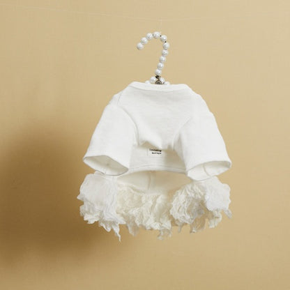ルイスドッグ louisdog Pearl TUTU/White【小型犬 犬服 ドッグウエア トップス ニット カーディガン セレブ】
