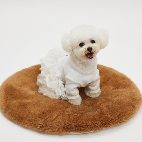 ルイスドッグ louisdog Pearl TUTU/White【小型犬 犬服 ドッグウエア トップス ニット カーディガン セレブ】