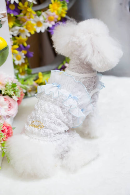 ブルブブ BUL BU-BU フリル付きレーシーキャミ【小型犬 犬服 トップス キャミソール ノースリーブ セレブ】