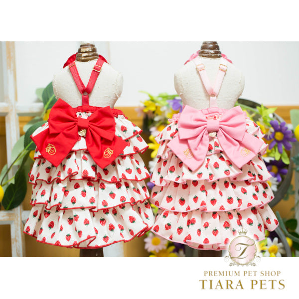 ブルブブ BUL BU-BU いちごティアードベアO/P【小型犬 犬服 ドッグウエア ワンピース スカート ドレス セレブ】
