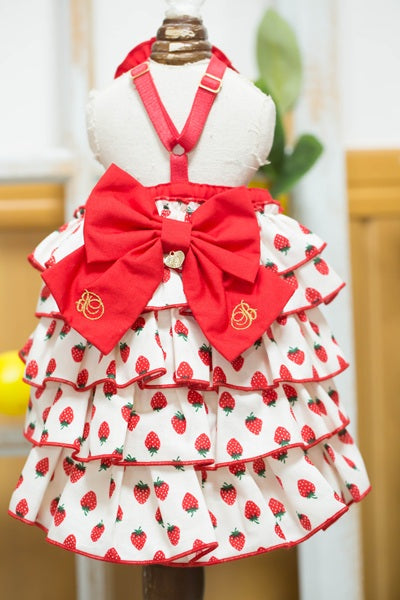 ブルブブ BUL BU-BU いちごティアードベアO/P【小型犬 犬服 ドッグウエア ワンピース スカート ドレス セレブ】