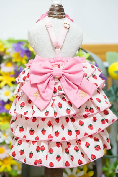 ブルブブ BUL BU-BU いちごティアードベアO/P【小型犬 犬服 ドッグウエア ワンピース スカート ドレス セレブ】