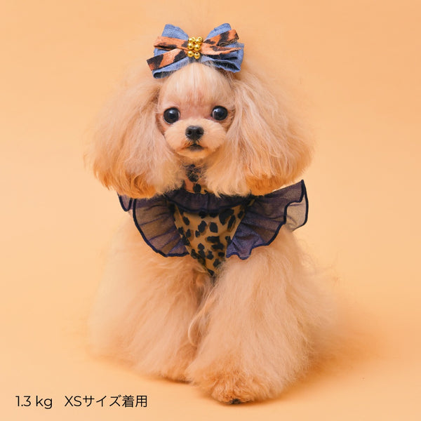 ゴッドピヴァ GODPIVA レオパードデニムフリルブラウス【小型犬用 犬用 ドッグウエア トップス ブラウス セレブ】