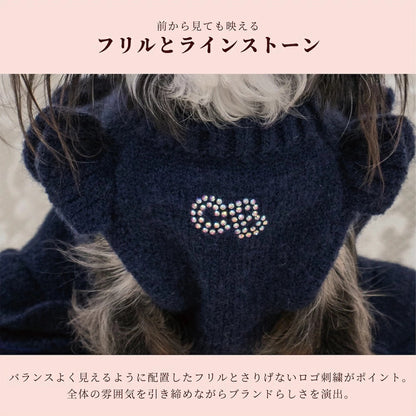 クレイジーブー CRAZYBOO フリルニットローズワンピ ☆10月下旬順次発送予約☆【小型犬 犬服 ドッグウエア ワンピース スカート ドレス セレブ】