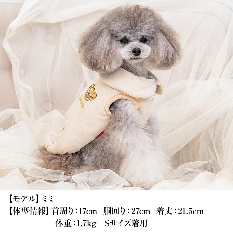 クレイジーブー CRAZYBOO スウェード背開きアウター ☆10月下旬順次発送予約☆【小型犬 犬服 ドッグウエア アウター コート セレブ】