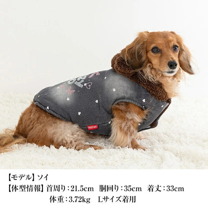 クレイジーブー CRAZYBOO ボアフードデニムアウター ☆10月下旬順次発送☆【小型犬 犬服 ドッグウエア アウター コート セレブ】