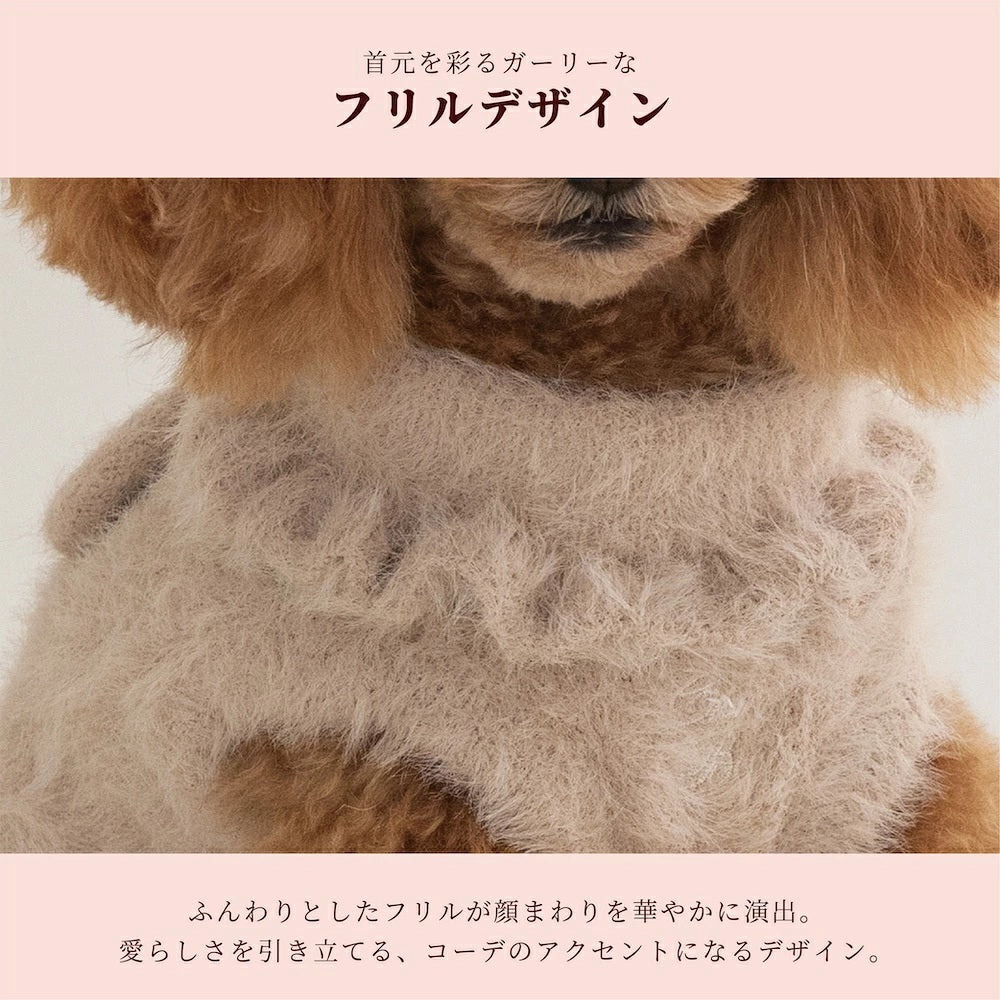 クレイジーブー CRAZYBOO クマ刺繍シャギーワンピ ☆10月下旬順次発送☆【小型犬 犬服 ドッグウエア ワンピース スカート ドレス セレブ】