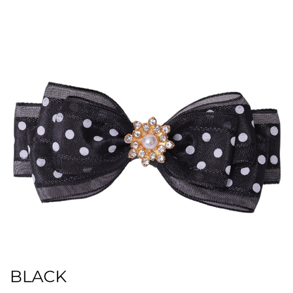 ゴッドピヴァ GODPIVA ☆ご予約☆ ドットオーガンジーバレッタ【小型犬用 犬用 ヘアアクセサリー ヘアアクセ バレッタ リボン セレブ】