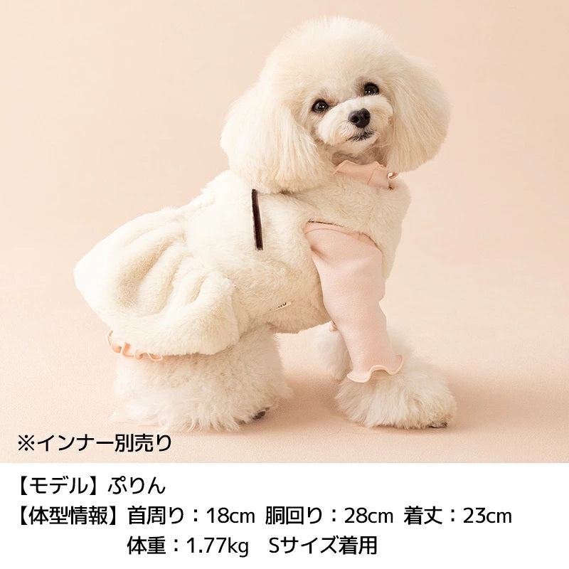 ティノティート TINOTITO リボン付きボアアウター ☆10月下旬順次発送☆【小型犬 犬服 ドッグウェア アウター コート】