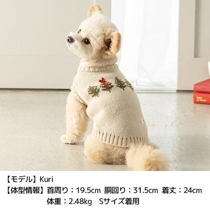 ティノティート TINOTITO ツリー柄ニット ☆10月下旬順次発送☆【小型犬 犬服 ドッグウェア トップス ニット セーター】