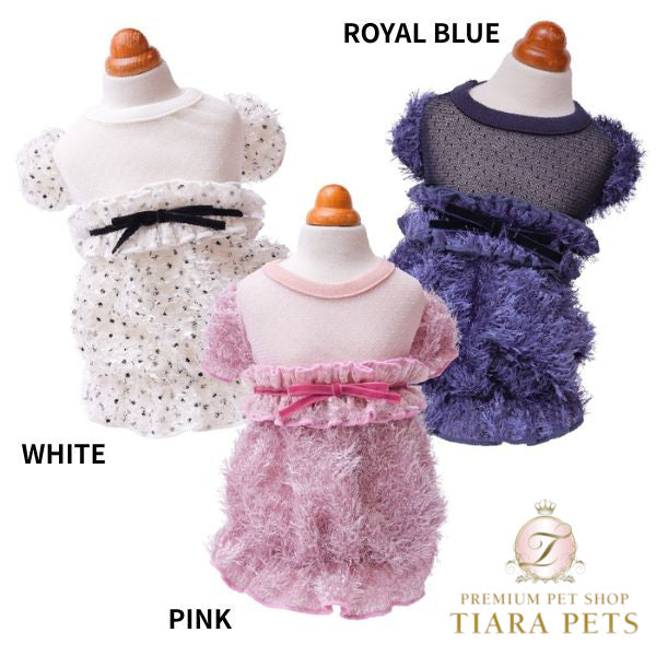 ゴッドピヴァ GODPIVA ☆ご予約☆ ノーブルフェザーワンピース【小型犬用 犬服 ドッグウエア ワンピース ドレス スカート セレブ】