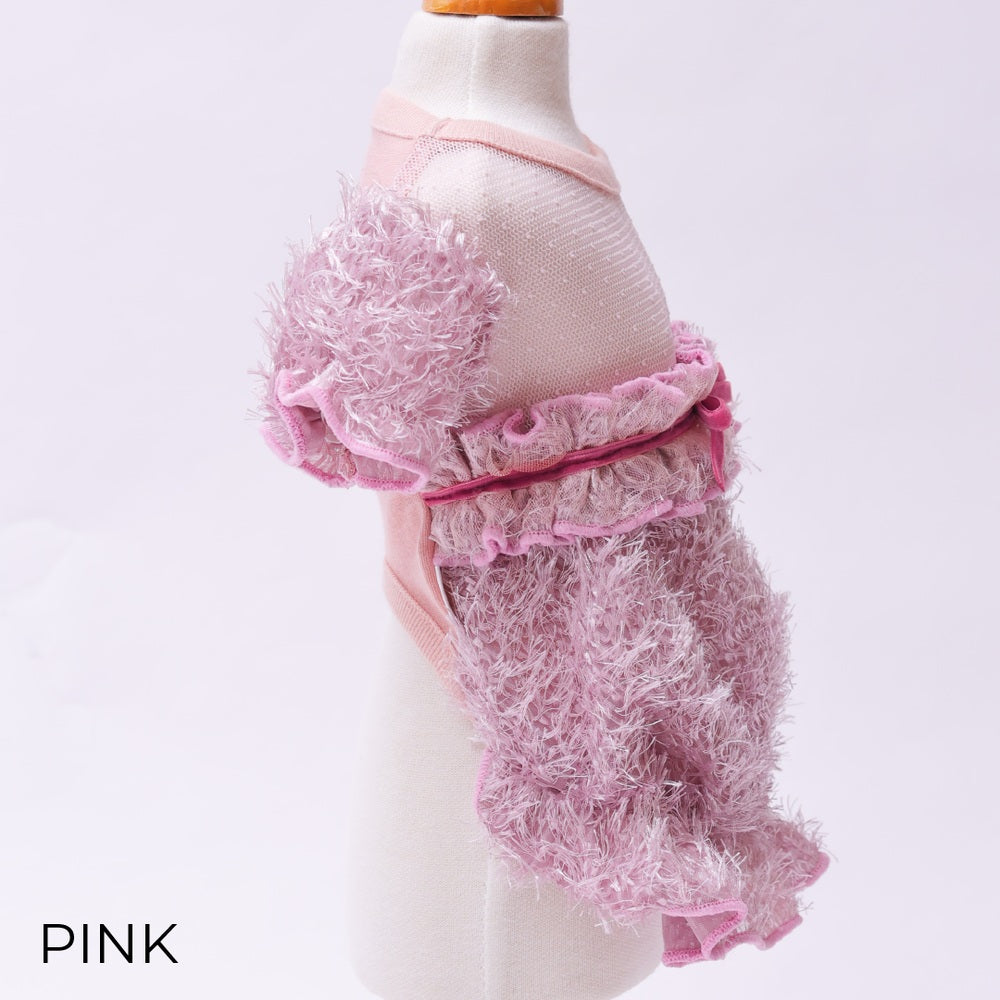 ゴッドピヴァ GODPIVA ☆ご予約☆ ノーブルフェザーワンピース【小型犬用 犬服 ドッグウエア ワンピース ドレス スカート セレブ】