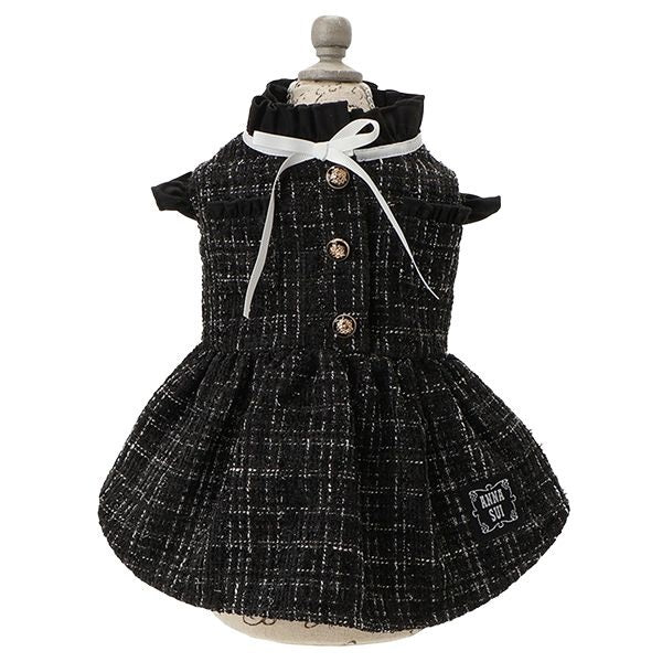アナ スイ ANNA SUI リボンフリルツイードワンピース【小型犬 犬服 ドッグウエア ワンピース スカート ドレス セレブ】