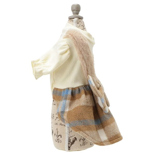 アナ スイ ANNA SUI チェック柄ドッキングふわふわワンピース【小型犬 犬服 ドッグウエア ワンピース スカート ドレス セレブ】